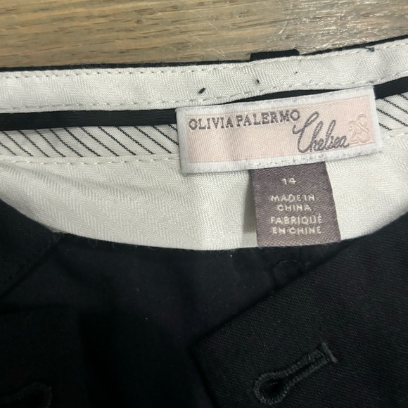 Olivia Palermo + Chelsea28 nave red ribbon Suspender Pants women’s size 14 $149 - Picture 4 of 8